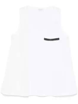 Майка Brunello Cucinelli с нагрудным карманом, белый