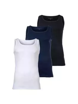 Майка Bugatti Unterhemd 3er Pack, цвет Schwarz/Blau/Wei