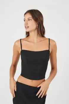 Майка-бюстье с вырезом Forever 21, черный