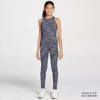 Майка-бюстгальтер с полкой для девочек DSG Momentum, цвет Pure Black Spacedye