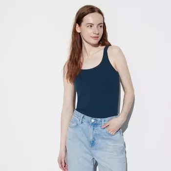 Майка-бюстгальтер Uniqlo Airism хлопковая, темно - синий