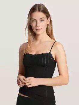 Майка CALIDA "Etude Toujours", топ на узких регулируемых атласных бретелях, черный