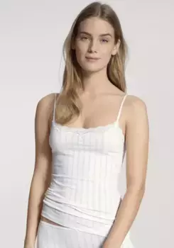 Майка CALIDA "Etude Toujours", топ на узких регулируемых атласных бретелях, белый