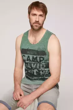 Майка CAMP DAVID, хлопок, зеленый