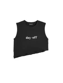 Майка canotta corta a taglio vivo Freddy, черный