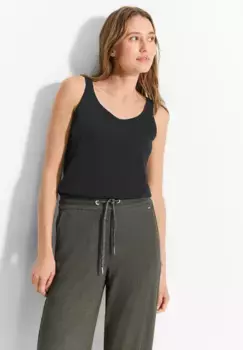 Майка Cecil из мягкой смеси хлопка, черный