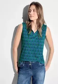 Майка Cecil с вырезом под горло и завязками, зеленый