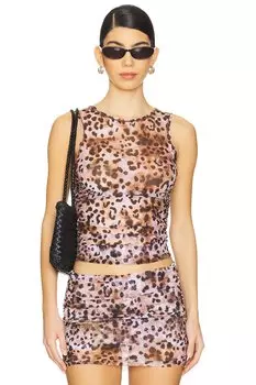 Майка "Claudia" от X revolve Bond Eye, leopard mesh