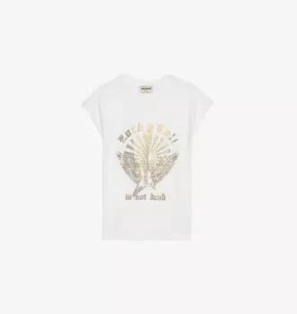 Майка Cloe из органического хлопкового джерси, украшенная стразами Zadig&Voltaire, белый