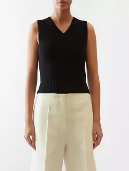 Майка comi из кашемира с v-образным вырезом The Row, черный