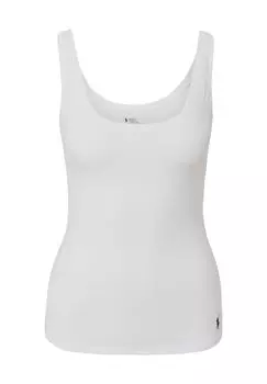 Майка Cotton Slub, овальный вырез, однотонная, женская POLO RALPH LAUREN, цвет White Cloud