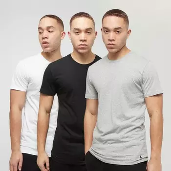 Майка Crew (3 шт.) Polo Ralph Lauren, цвет black/white/grey