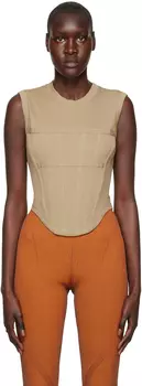 Майка цвета хаки с корсетом Dion Lee