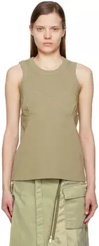 Майка цвета хаки со вставками sacai