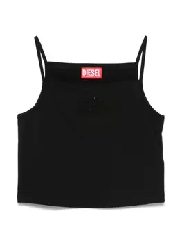 Майка Diesel Kids с логотипом из стразов, черный