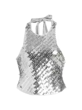 Майка Disco Fever с пайетками Free People, цвет silver combo