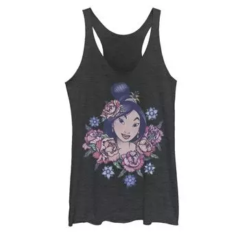 Майка Disney's Mulan Juniors с цветочным портретом и винтажным рисунком Licensed Character