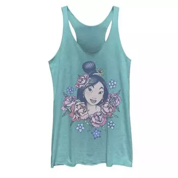 Майка Disney's Mulan Juniors с цветочным портретом и винтажным рисунком Licensed Character
