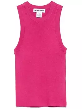Майка DKNY из трикотажного ребра, розовый