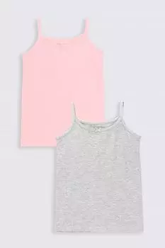 Майка Coccodrillo, 2 предмета, розовый/серый