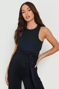 Майка для материалов с расширенным вырезом Boohoo, черный