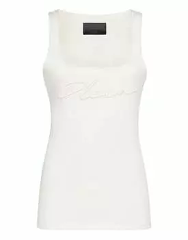 Майка для отдыха с вышивкой Signature PHILIPP PLEIN, кремовый