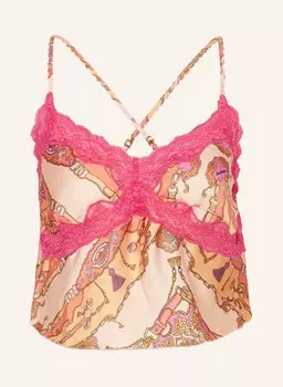 Майка для сна parker из атласа LOVE Stories, цвет PINK/HELLORANGE/LILA