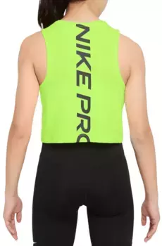 Майка для тренинга Nike Pro Dri-FIT для девочек, цвет Volt