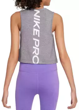 Майка для тренинга Nike Pro Dri-FIT для девочек, серый