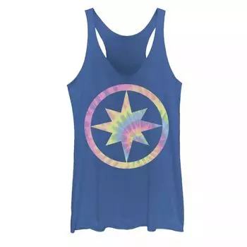 Майка для юниоров Captain Marvel Tie Dye Circle со звездами и логотипом Licensed Character