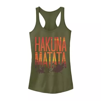 Майка для юниоров Disney's King Lion King Hakuna Matata Sunset Licensed Character, цвет Military Green