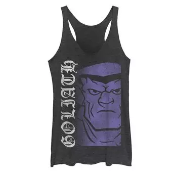 Майка для юниоров Gargoyles Goliath с большой головой и логотипом фиолетового цвета со штампом-борцовкой и графическим рисунком Licensed Character