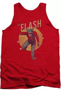 Майка для взрослых DC Comics Flash Circle & Stars Gildan, красный