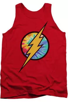 Майка для взрослых с логотипом Flash Tie Dye Flash от DC Comics Gildan, красный