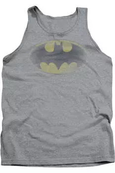 Майка для взрослых с выцветшим логотипом Batman Gildan, цвет athletic heather