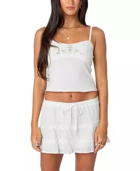 Майка Edikted Prairie с вышивкой, белый