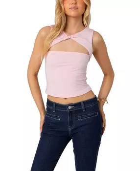 Майка Edikted Twisted с вырезами, розовый