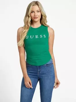 Майка Eliza со стразами и логотипом Guess Factory, цвет Field Green