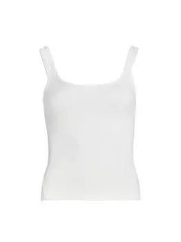 Майка Essential в рубчик с круглым вырезом rag & bone, белый