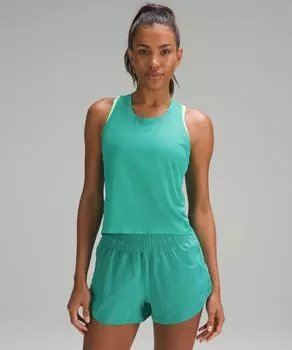 Майка Fast and Free Race Length Lululemon, зеленый