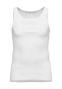 Майка Fine Ribb 181, хлопок, без рукавов, мужская AMMANN, белый