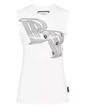 Майка Full Strass на проволочном каркасе PHILIPP PLEIN, белый