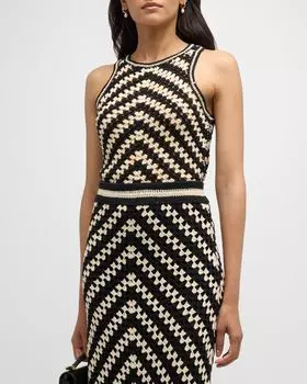 Майка Halliday, связанная крючком вручную Zimmermann, цвет Chevron