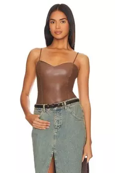 Майка HEARTLOOM Simi Faux Leather Cami, цвет Cafe