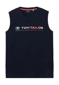Майка, хлопок, мужская TOM TAILOR, цвет 10668 Sky Captain