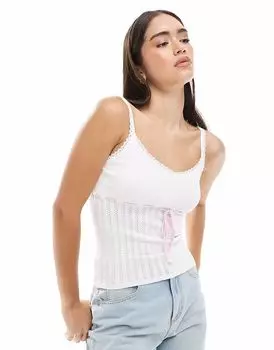 Майка Hollister с контрастной строчкой белого цвета