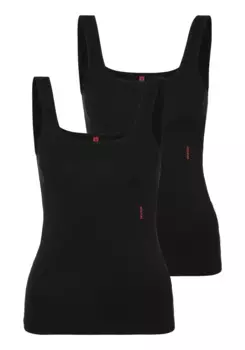 Майка HUGO Underwear "TWIN VEST" (2 шт. в упаковке), с вертикальным логотипом, черный