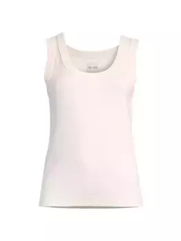 Майка идеальной вязки в рубчик с круглым вырезом Nic+Zoe, цвет shell