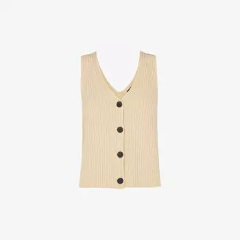 Майка из эластичного хлопка с V-образным вырезом, застегивающаяся на пуговицы спереди Whistles, желтый