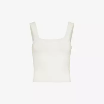 Майка из эластичного органического хлопка с квадратным вырезом Entire Studios, цвет rice